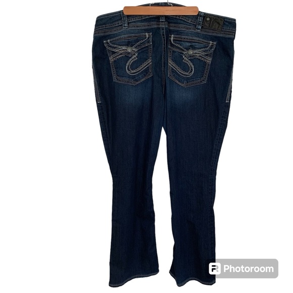 SILVER SUKI SURPLUS Women PLUS DarkWash Denim Jeans Stitch Flap Pocket 24/L32 - Picture 3 of 15